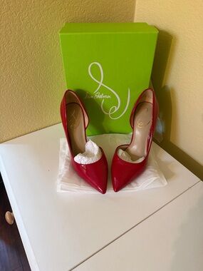 Sam Edelman Red Patent Pointed-Toe Stiletto Pumps